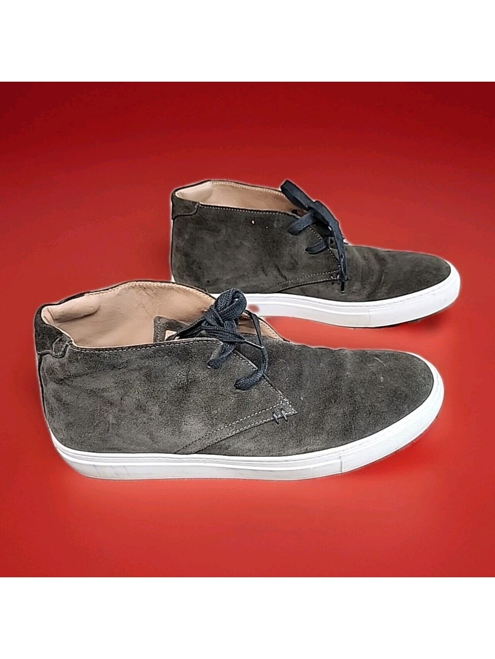 Greats Shoes Men's Size 10.5 (44) Green Suede Lace Up Chukka Boots Made in Italy